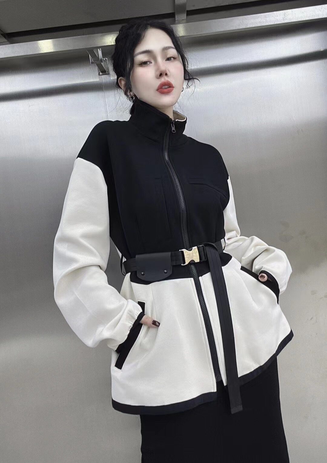 其他韩版中长款太空棉拉链外套女