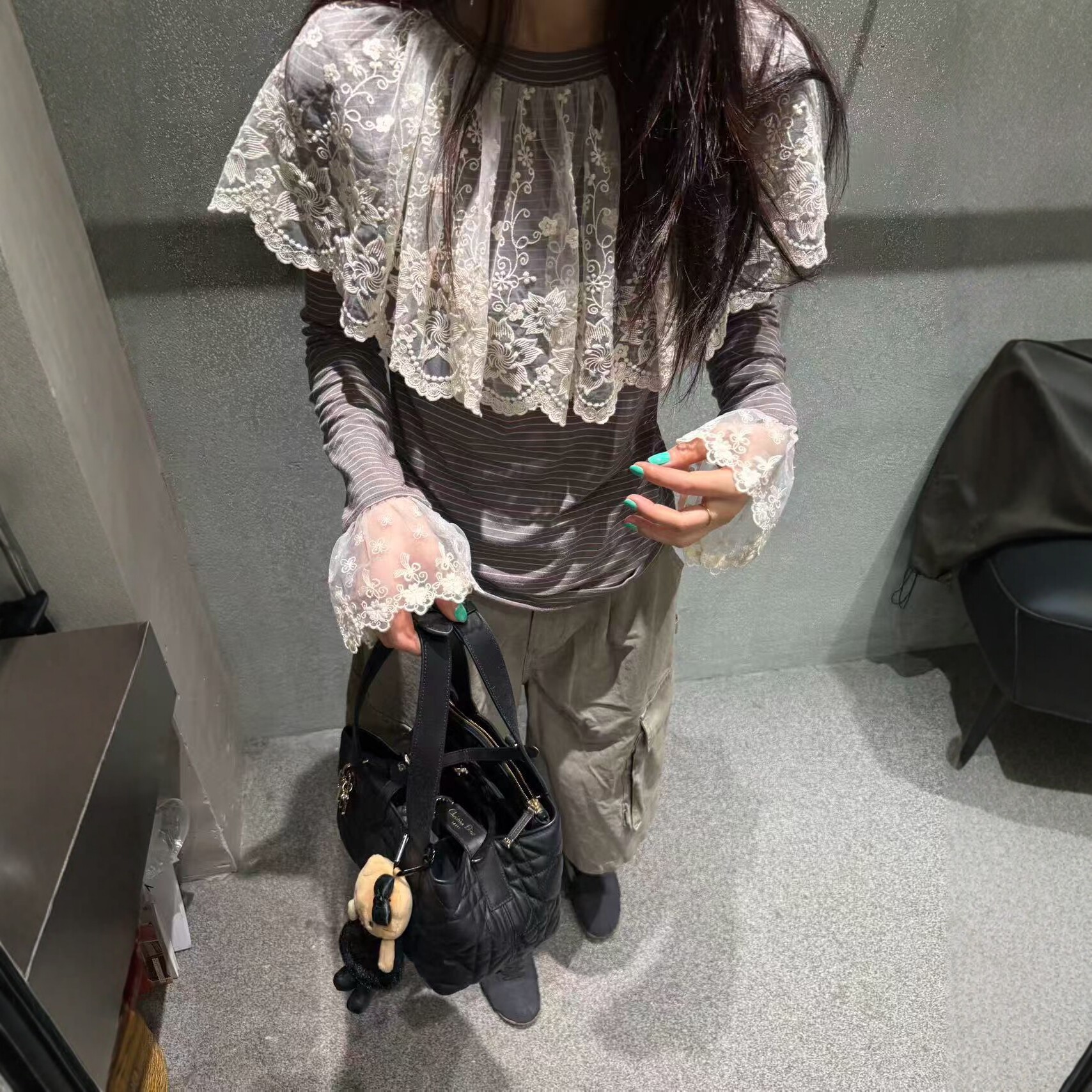 圆领长袖T恤女2026早秋条纹上衣