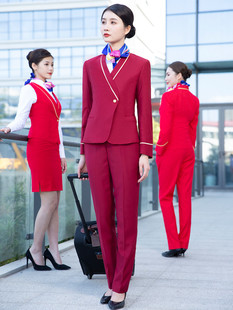 南航空姐制服女h职业套装服务员商场物业售楼处会所养生馆工作服