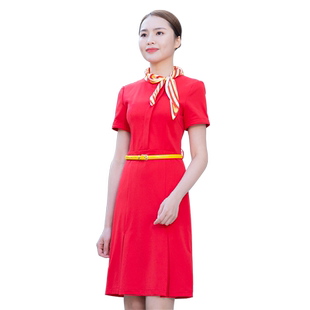 空姐连衣裙女高端气质整形咨询师美容师ktv金店酒吧售楼处工作服