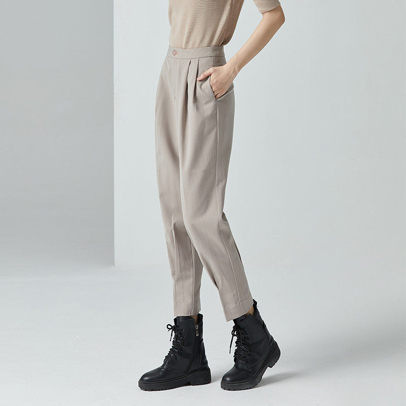 西装裤女哈伦裤潮ins2025春夏新款高腰百搭显瘦褶皱束脚老爹女裤,女装/女士精品,休闲裤,淘宝优惠券,粉丝福利购,淘宝优惠卷