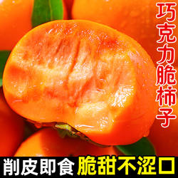 巧克力脆柿子10斤新鲜水果当季黄甜硬柿子火晶特产大果软整箱包邮