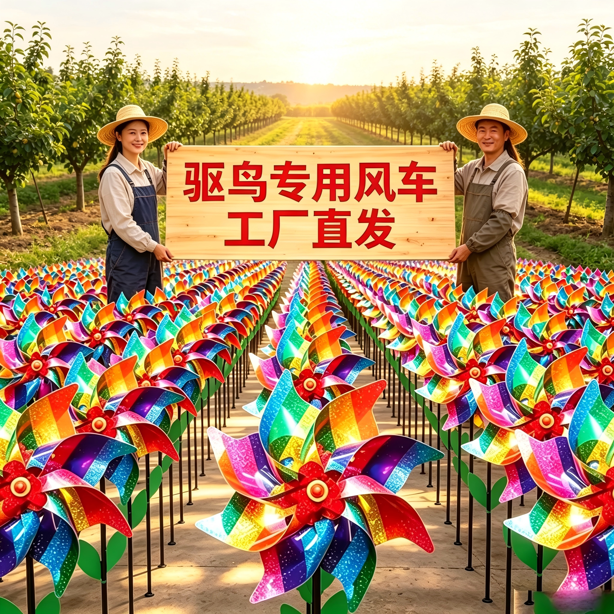 户外反光风力驱鸟神器