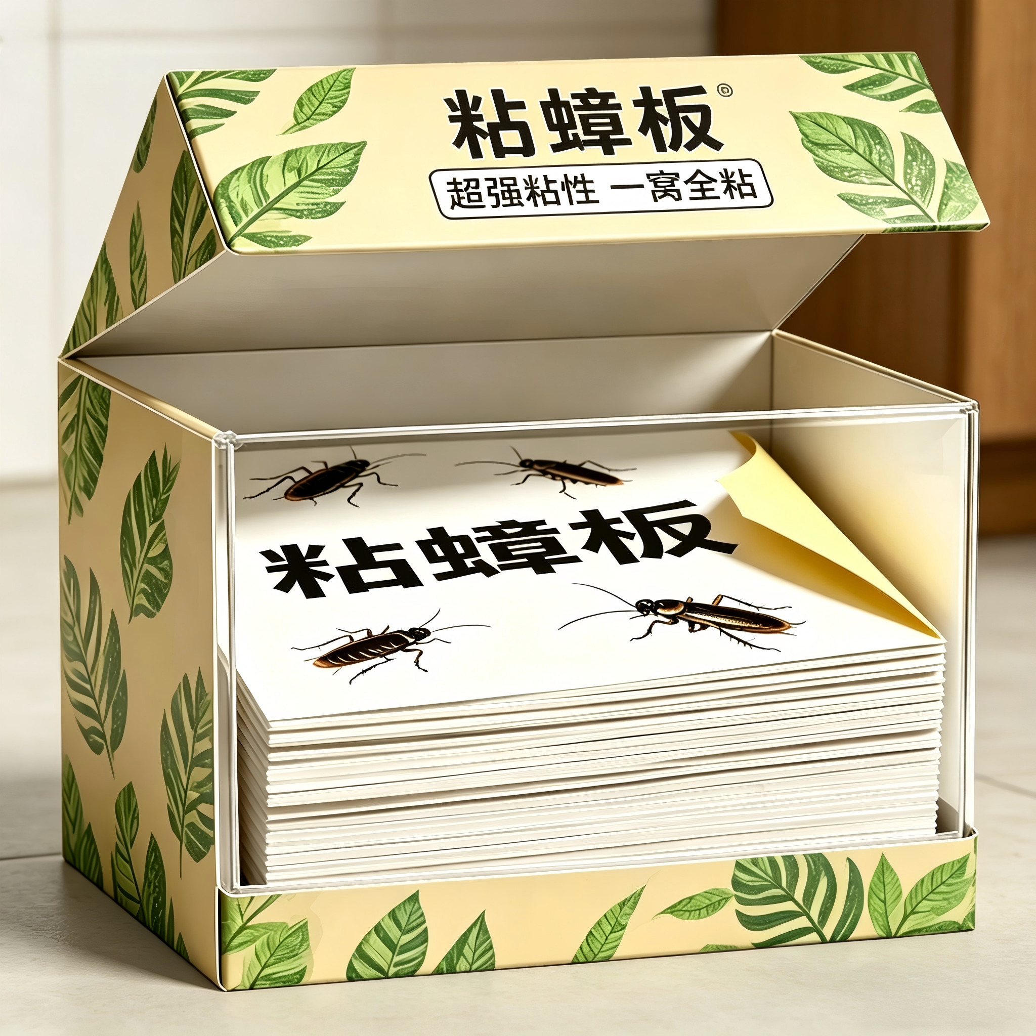 蟑螂贴家用粘板强效安全粘蟑板粘虫板室内粘虫贴粘蝇板家用粘蝇纸