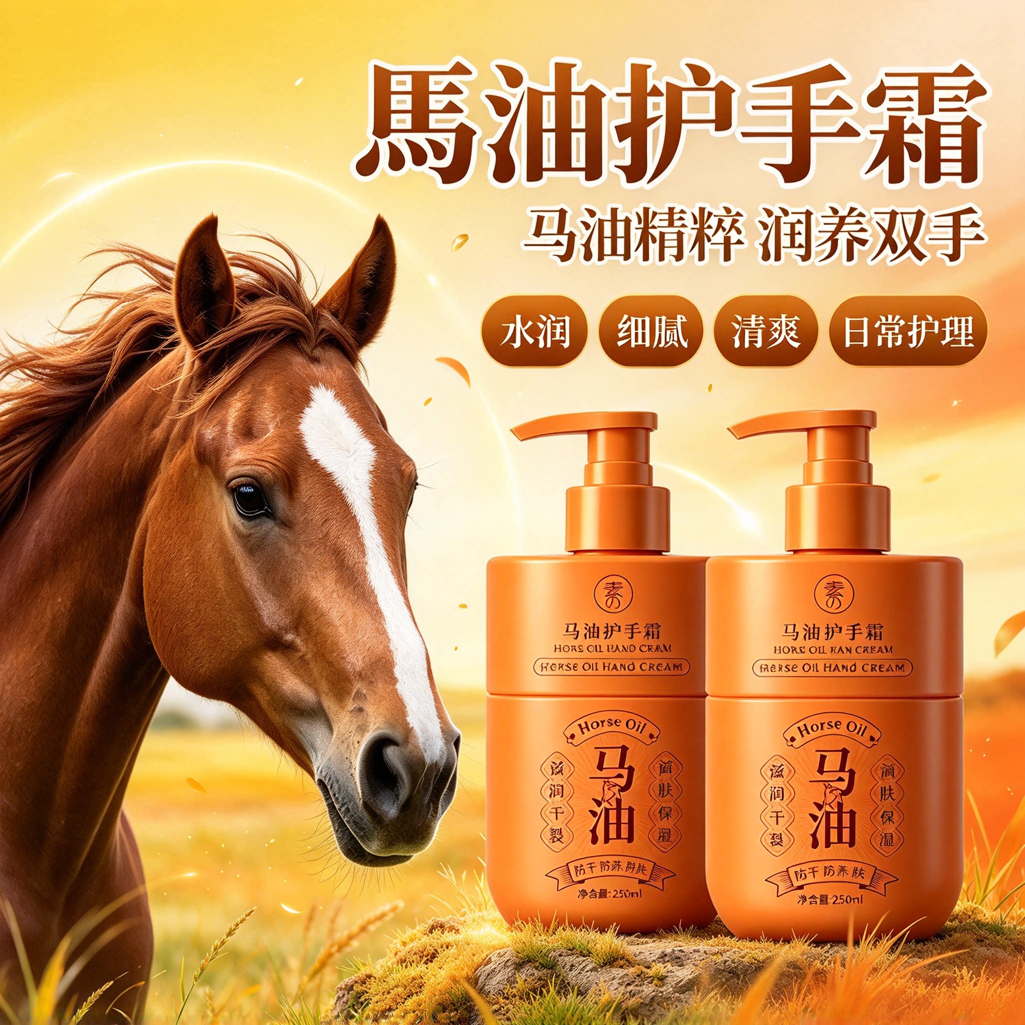 马油高保湿滋润防干裂护手霜