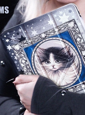 ANMS《星月海》猫猫与珠宝系列 莫兰迪配色 Y折 可拆分360度磁吸环亚克力防弯带笔槽iPad苹果平板保护壳