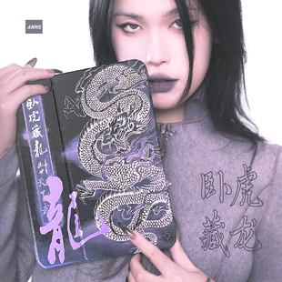 适用于苹果Pro11Air4三折亚克力笔槽防摔防弯软壳平板IPAD保护壳 卧虎藏龙新年酷黑紫新中式 ANMS 紫气东来