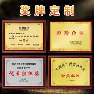 定制金箔奖牌牌匾代理木托牌匾授权荣誉证书商会木质加盟制作颁奖