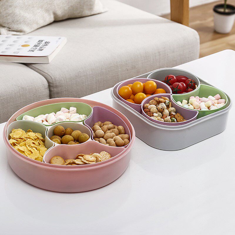 大容量创意过年干果盘家用客厅水果盘分格带盖糖果盒塑料瓜子盘在类目 餐饮具, 餐具, 果盆/果盘/果篮中 - 来自Buy2taobao.com提供专业的淘宝代购服务