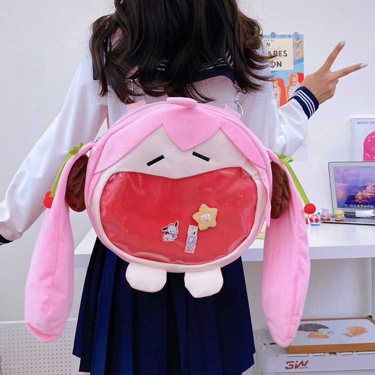 初音未来时尚樱花粉痛包