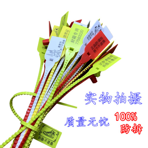 一次性塑料封条球鞋防盗防调包标签吊牌扣园林号树苗标牌扎带定制