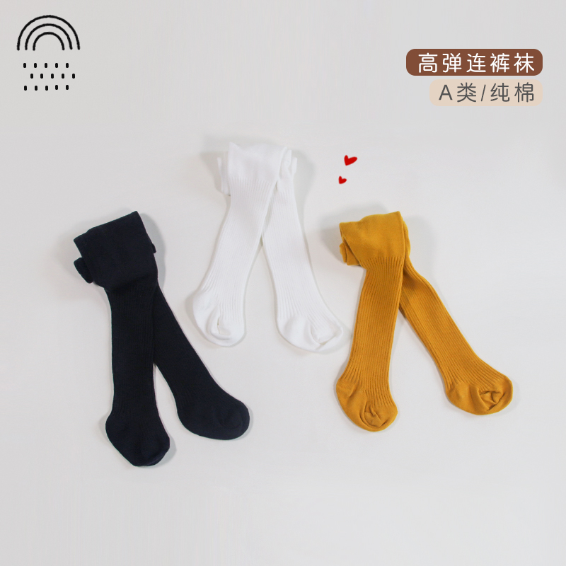 婴儿连裤袜秋冬薄款男女宝宝打底裤袜纯棉3-6个月可开档宝宝袜子