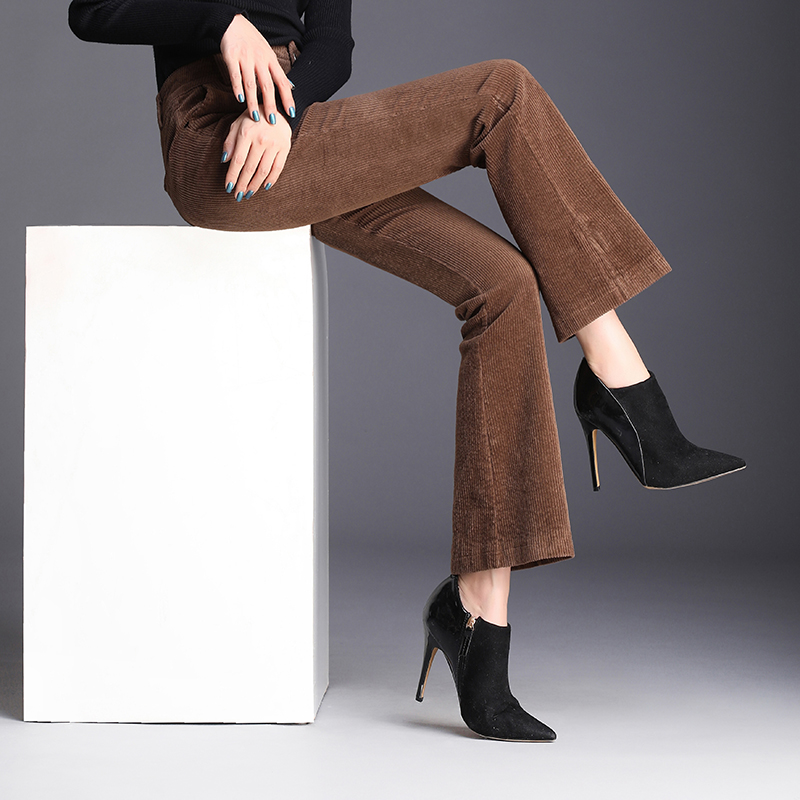 秋款燈芯絨微喇褲女2019新款高腰條絨垂感喇九分長褲彈力闊腿褲子在類目 女裝/女士精品, 褲子, 休閒褲中 - 來自Buy2taobao.com提供專業的淘寶代購服務