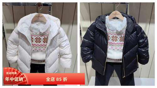 正品2025年冬季新款ek童装女童鹅绒连帽羽绒服外套厚款保暖上衣
