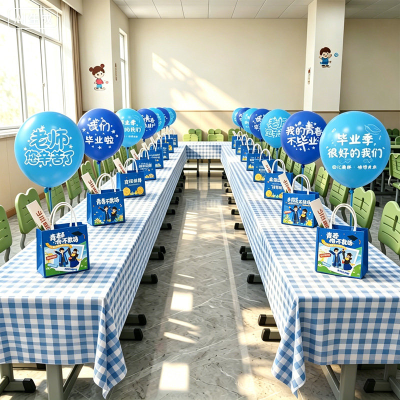 毕业季典礼教室班级小学幼儿园桌面气球场景布置装饰氛围感仪式感