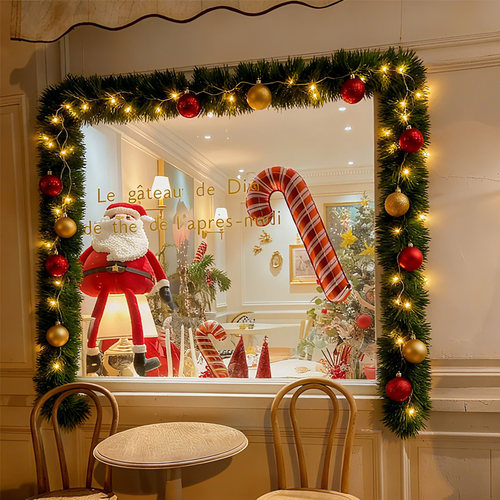 christma圣诞节店铺橱窗红果藤条