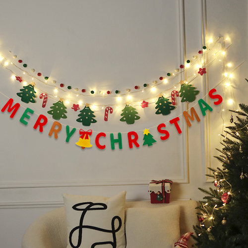 圣诞节沙发拉旗挂件场景布置装饰