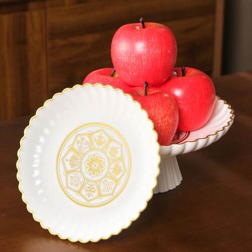 仿真白陶瓷果盘供盘供佛财神