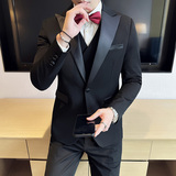 结婚礼服西装套装韩版修身西装三件套8804-P265，男装西服套装，星座1606-1