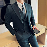 羊毛高品质韩版修身西服两粒扣西装三件套2417-P295，男装西服，星座1606-1