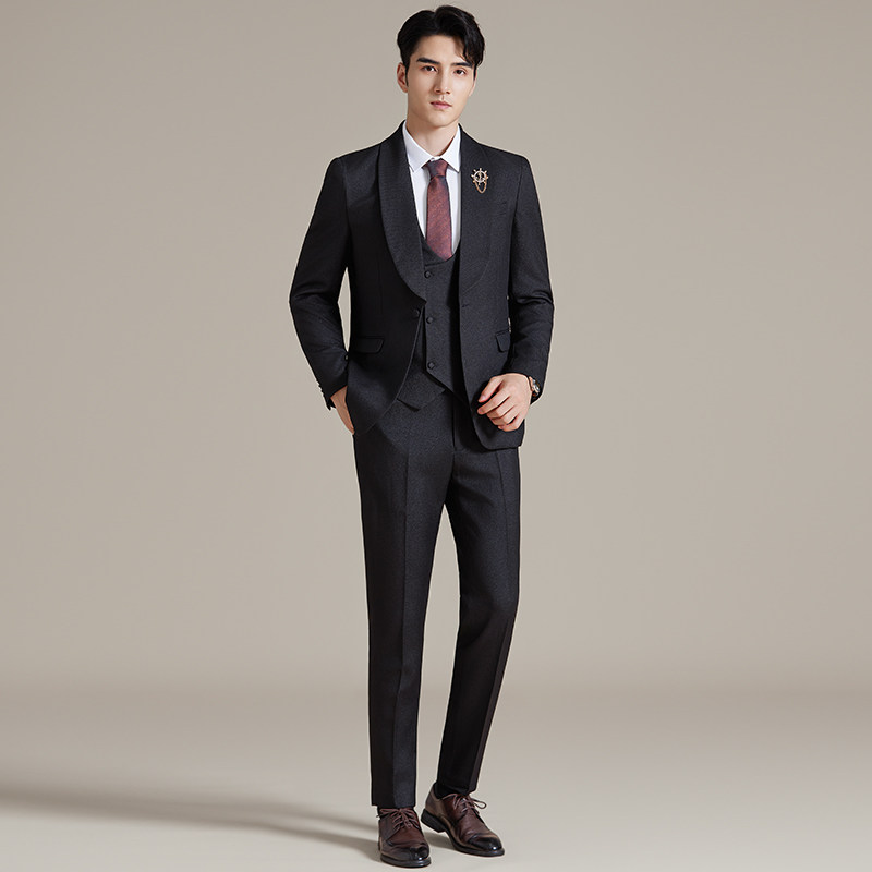 青果领结婚礼服西装韩版修身西服套装2511-P275,男装西服,星座1606-1
