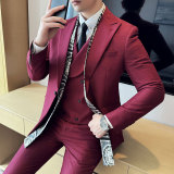 双层领韩版修身西服围巾搭配时尚潮流西装三件套2412-P280，男装西服，星座1606-1