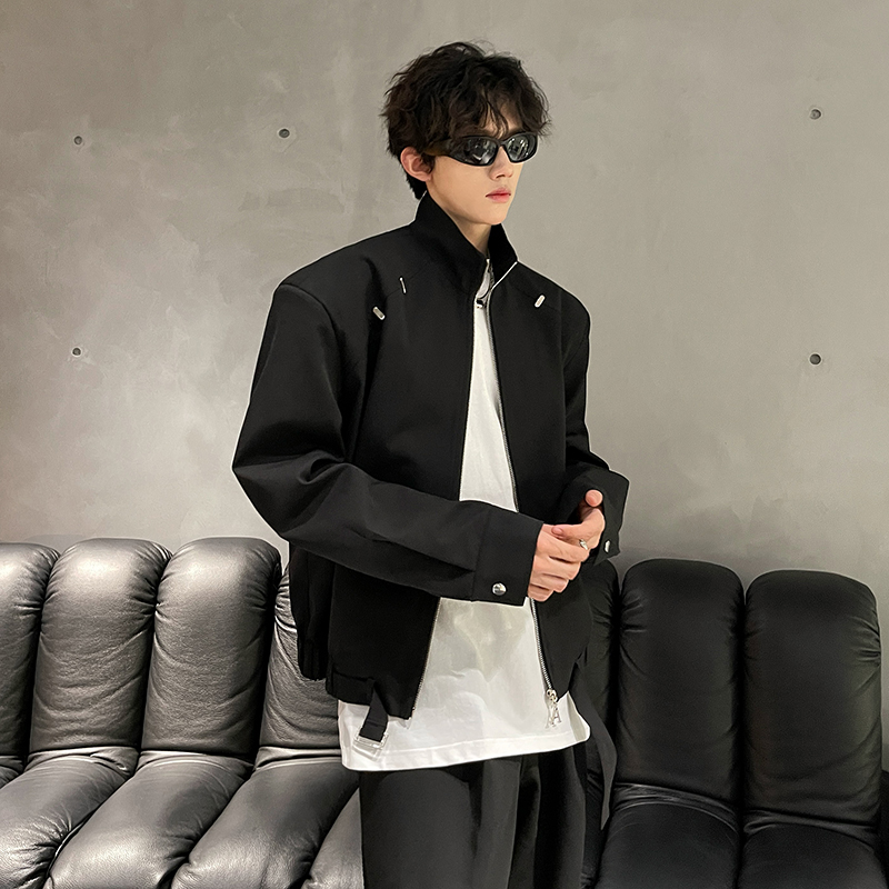 cleanfit短款垫肩立领外套男