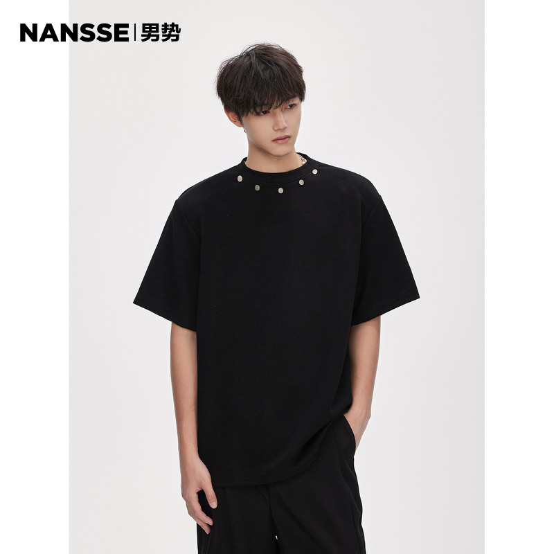 NANSSE320克人棉空气层短袖t恤男