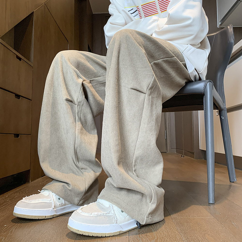 裤子男春秋新款痞帅抽绳宽松