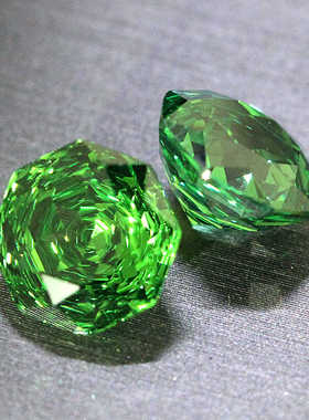 卡罗拉玫瑰切沙弗莱裸石戒面翠绿色宝石轻奢小众戒指项链设计珠宝