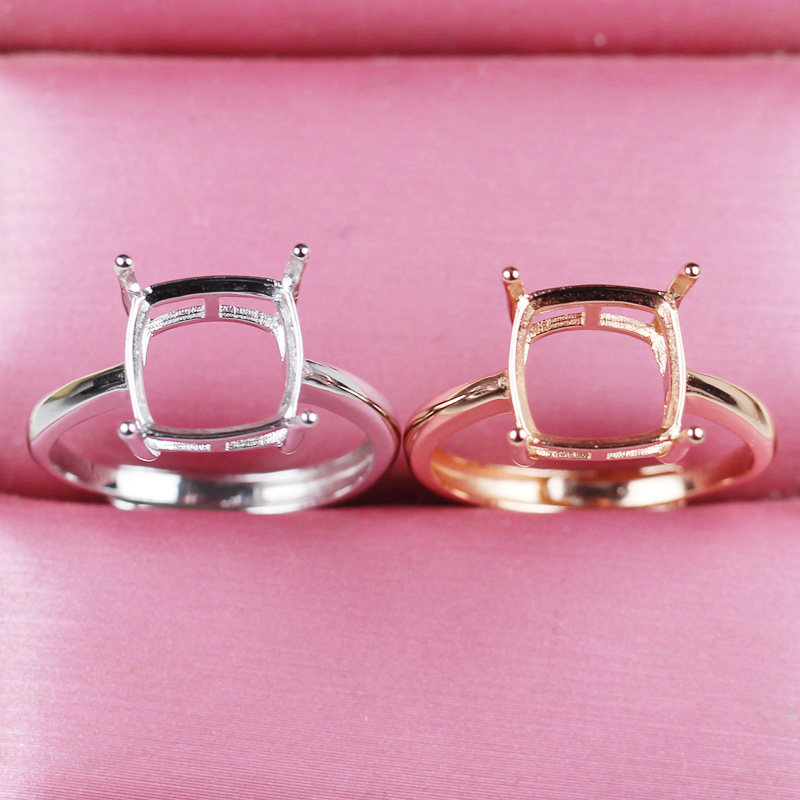 正方形枕形戒托简约戒指空托个性