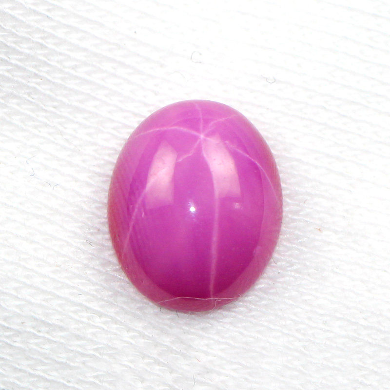 蛋形蛋面平底星光红宝石玫红色彩宝裸石戒指面吊坠椭圆形素面光面