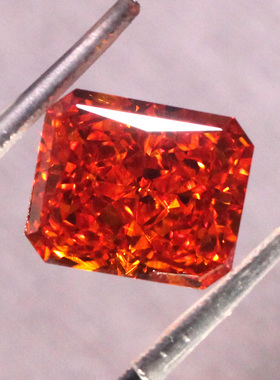 芬达石裸石长方形雷迪恩冰花切割橘色橙色糖果色彩宝宝石珠宝首饰