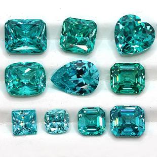 帕拉伊巴裸石高精切蓝绿碧玺戒面戒指项链耳钉未镶嵌培育彩色宝石