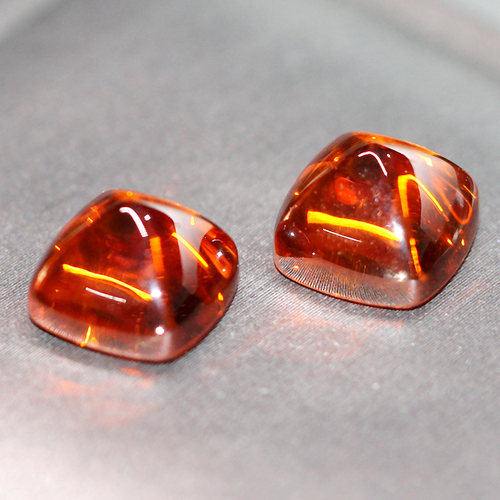 糖塔裸石芬达石金橘色橙色宝石平底光面戒指戒面吊坠项链未镶嵌女