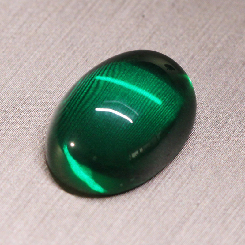 椭圆形光面素面祖母绿宝石裸石珠宝饰品戒指戒面吊坠镶嵌沃顿绿色