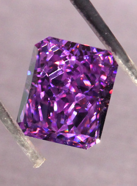 紫锂辉石裸石长方形神秘紫色碧玺色宝石雷迪恩冰花切割戒指吊坠女