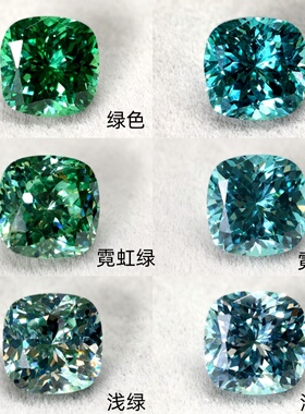 枕形高精切帕拉伊巴裸石霓虹蓝绿色碧玺戒面戒指吊坠耳钉定制方形