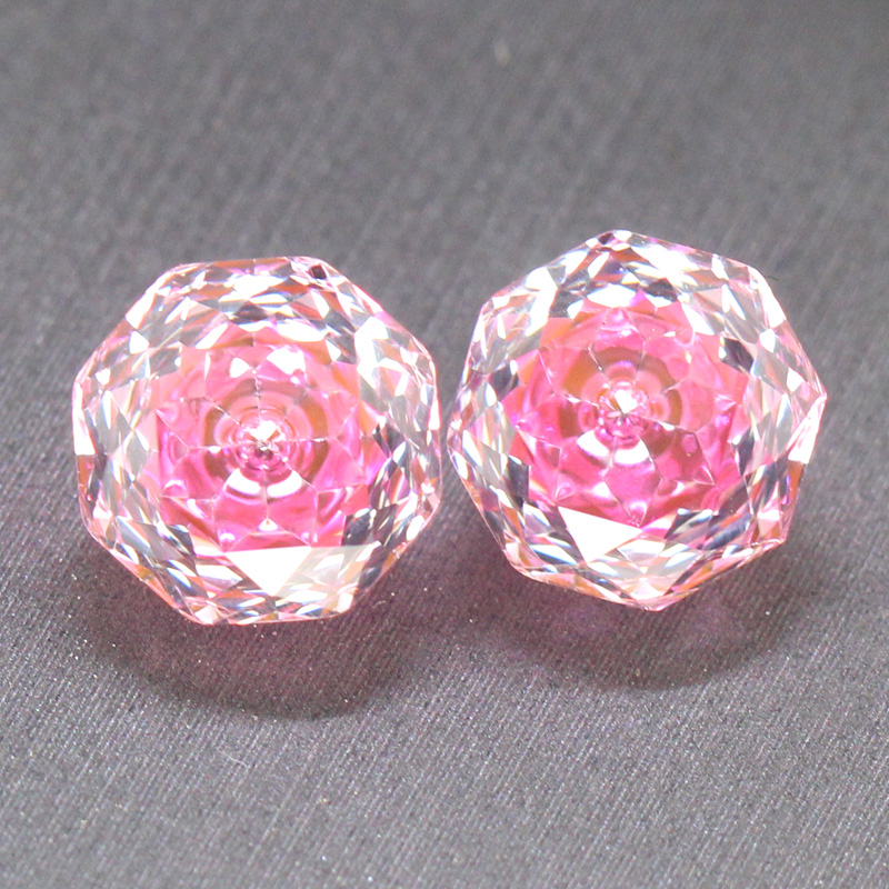 夹心玫瑰切割粉色蓝宝石裸石培育