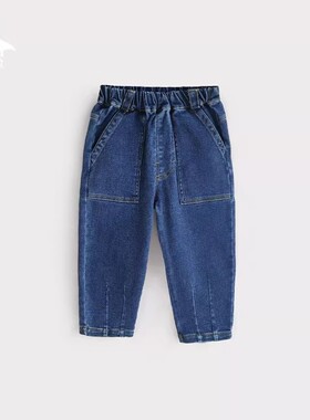 波波龙春秋季儿童牛仔裤男童女童直筒棉软舒适牛仔长裤NTQ2186937