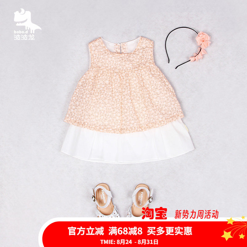 波波龙女宝裙子夏女童婴儿碎花图片