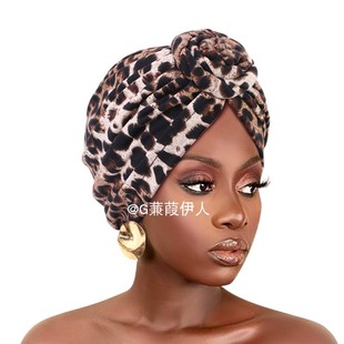 非洲风旋涡打结头巾帽蜗牛盘花包头帽中东套头帽时尚民族帽turban