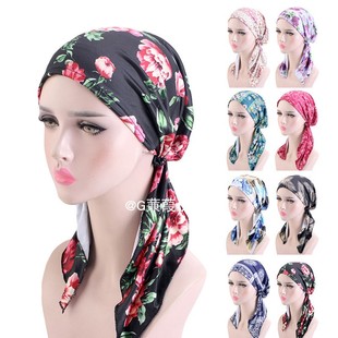 两条尾巴头巾帽女士飘带包头帽中东民族帽街舞套头帽海盗帽turban