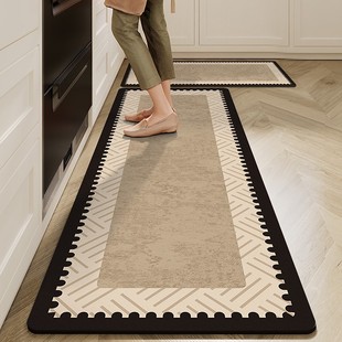 厨房地垫防滑防油防污硅藻泥吸水垫耐脏防摔脚垫仿木纹高级感地垫