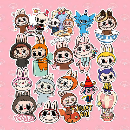 labubu大首领笔记本电脑日记本手账冰箱衣柜防水个性卡通可爱贴纸
