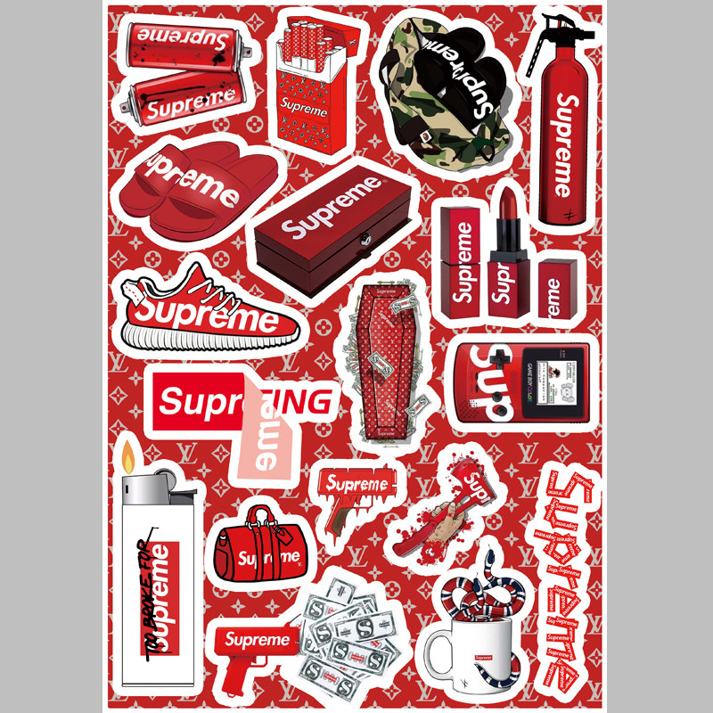 sup潮牌logo旅行箱行李箱贴纸笔记本电脑ipad滑板单板ins防水贴画