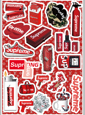 sup潮牌logo旅行箱行李箱贴纸笔记本电脑ipad滑板单板ins防水贴画