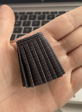 1/12机娘兵人ob11包胶figma 娃衣灰色小格子布裙百褶裙替换裙