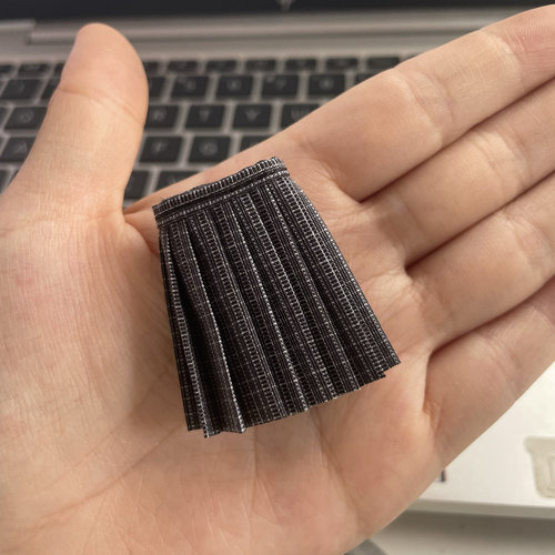 1/12机娘兵人ob11包胶figma 娃衣灰色小格子布裙百褶裙替换裙