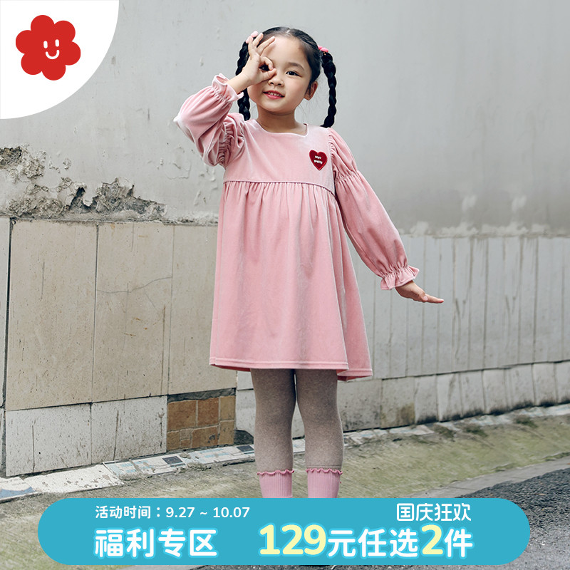 SOYO舍予良仓女童丝绒连衣裙